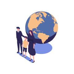 global day of parents flat style isometric illustration vector design