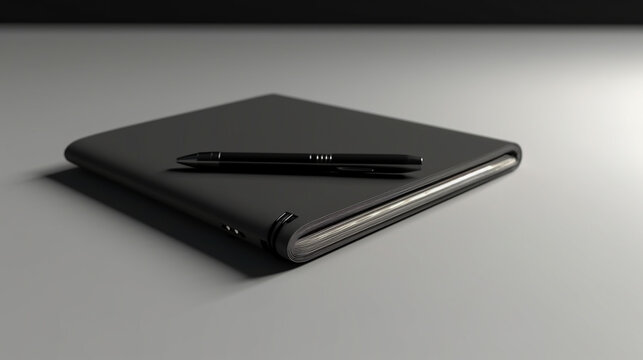 notebook with pen HD 8K wallpaper Stock Photographic Image