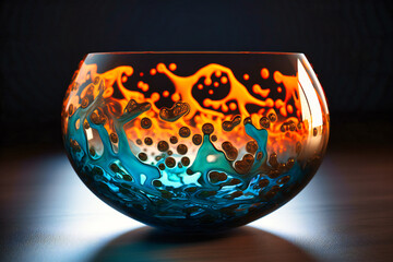 a bowl with colorful bacteria in it
