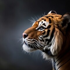 Tigre mirando de costado. Rostro