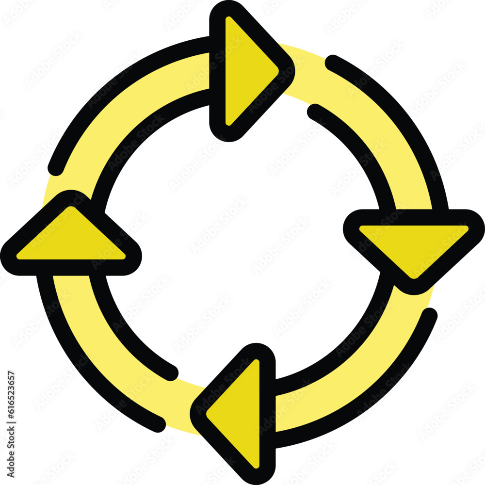 Poster regeneration arrows icon. outline regeneration arrows vector icon for web design isolated on white b