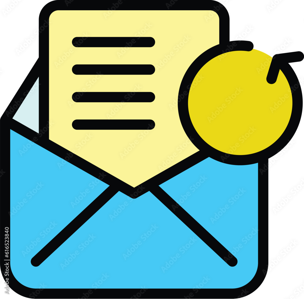 Poster email refresh icon. outline email refresh vector icon for web design isolated on white background co