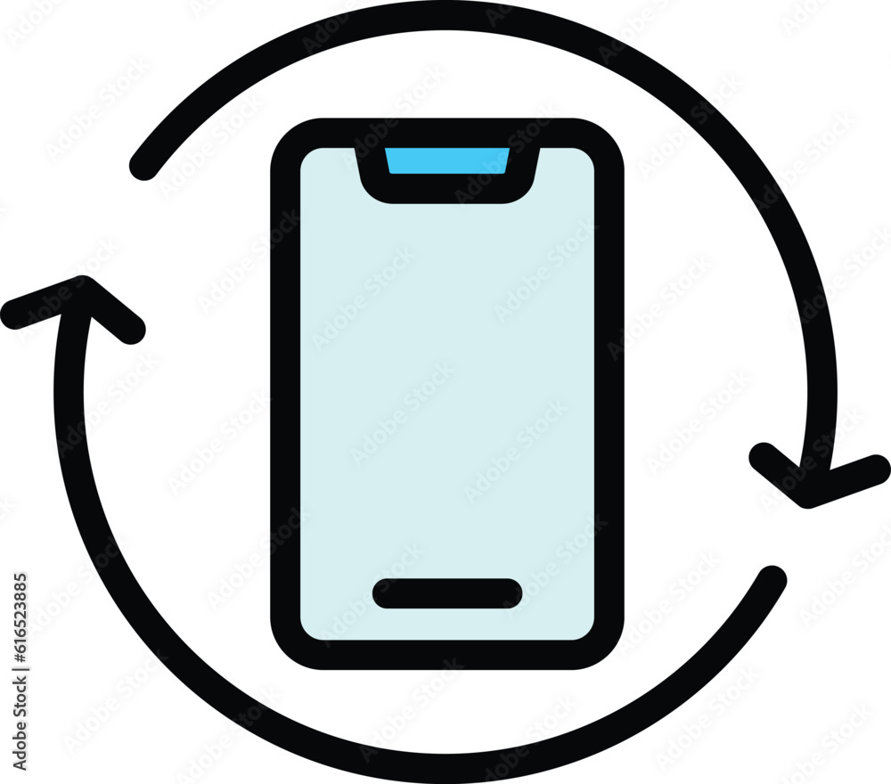 Poster phone backup icon. outline phone backup vector icon for web design isolated on white background colo
