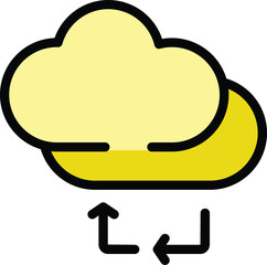 Backup memory cloud icon. Outline Backup memory cloud vector icon for web design isolated on white background color flat