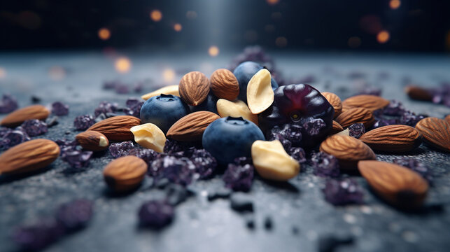 nuts and chocolate HD 8K wallpaper Stock Photographic Image