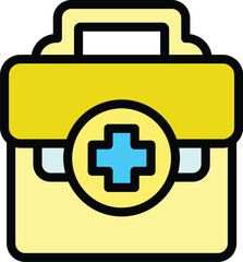 Help kit icon. Outline Help kit vector icon for web design isolated on white background color flat