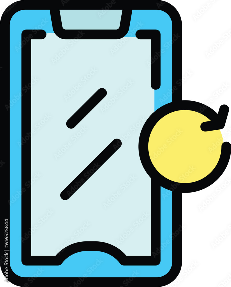Poster device update icon. outline device update vector icon for web design isolated on white background co