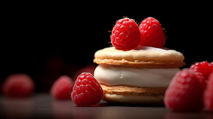 raspberry cheesecake HD 8K wallpaper Stock Photographic Image