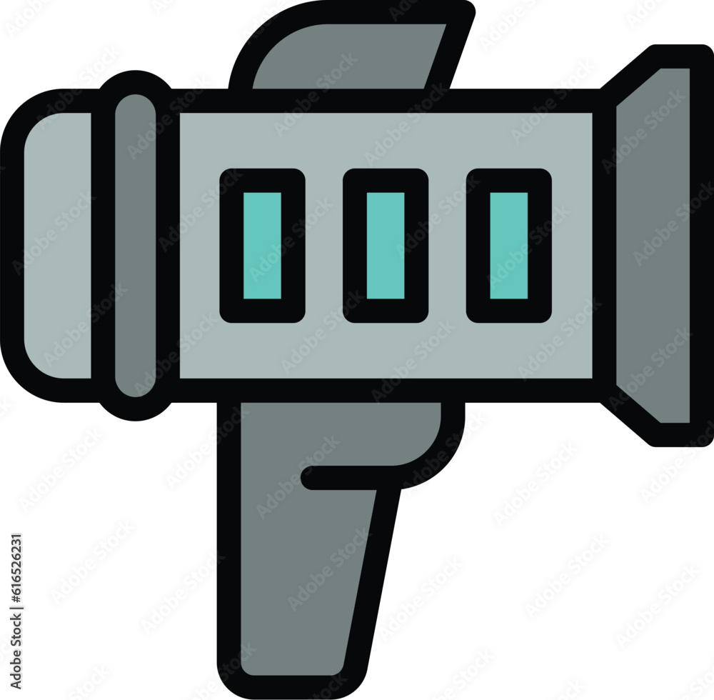 Poster speed camera icon. outline speed camera vector icon for web design isolated on white background colo
