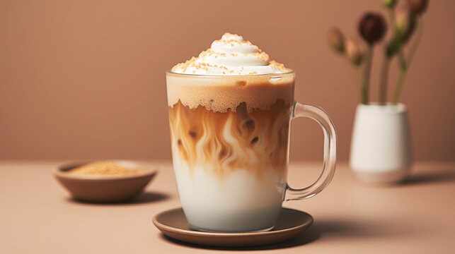 cup of cappuccino HD 8K wallpaper Stock Photographic Image