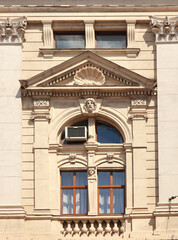 Fragment of Opera and Ballet Theater in sunny day in Lviv, Ukraine