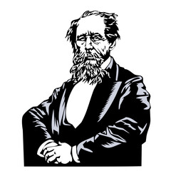Charles Dickens vector illustration