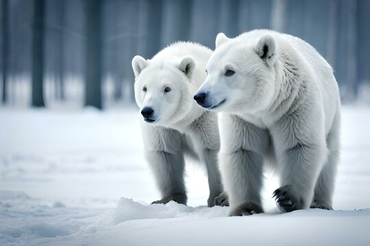 polar bear in the snow Generated AI