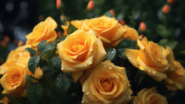 orange rose on a black HD 8K wallpaper Stock Photographic Image