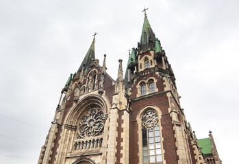 Fototapeta na wymiar Church of St. Elizabeth in Lviv, Ukraine