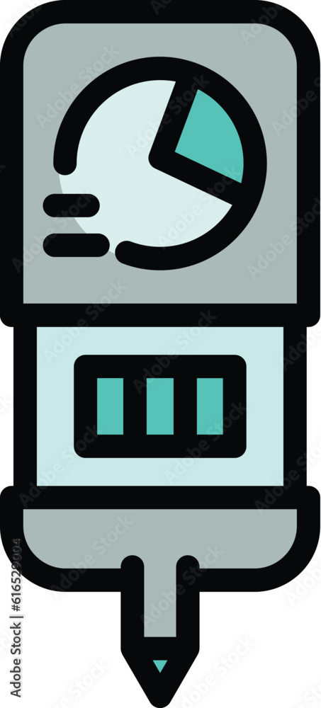 Poster experiment ph meter icon. outline experiment ph meter vector icon for web design isolated on white b