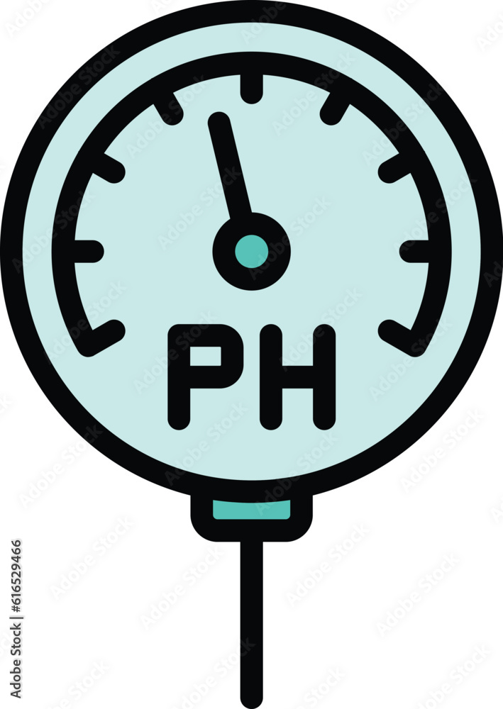 Poster ph level icon. outline ph level vector icon for web design isolated on white background color flat