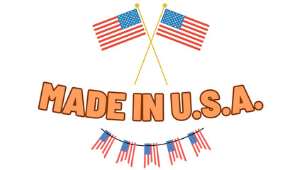 Made in U.S.A. - cool banner or logo for a website, blog post or social media.