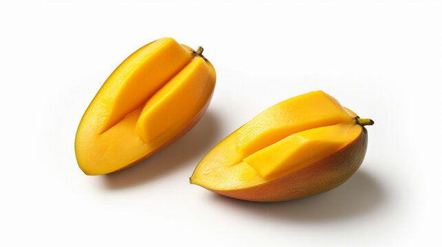 mango on white background HD 8K wallpaper Stock Photographic Image