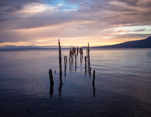 Fototapeta premium sunset on the lake