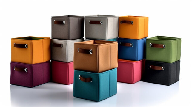 colorful boxes isolated on white HD 8K wallpaper Stock Photographic Image