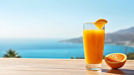 glass of orange juice HD 8K wallpaper Stock Photographic Image