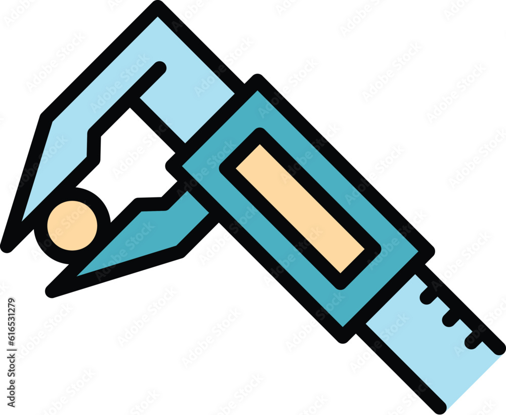 Poster micrometer icon. outline micrometer vector icon for web design isolated on white background color fl