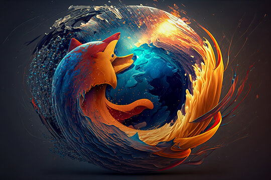 Mozilla Firefox browser with a fox - Generative AI