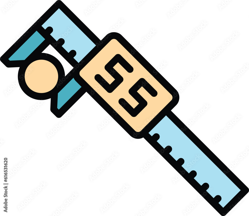 Poster digital micrometer construction icon. outline digital micrometer construction vector icon for web de