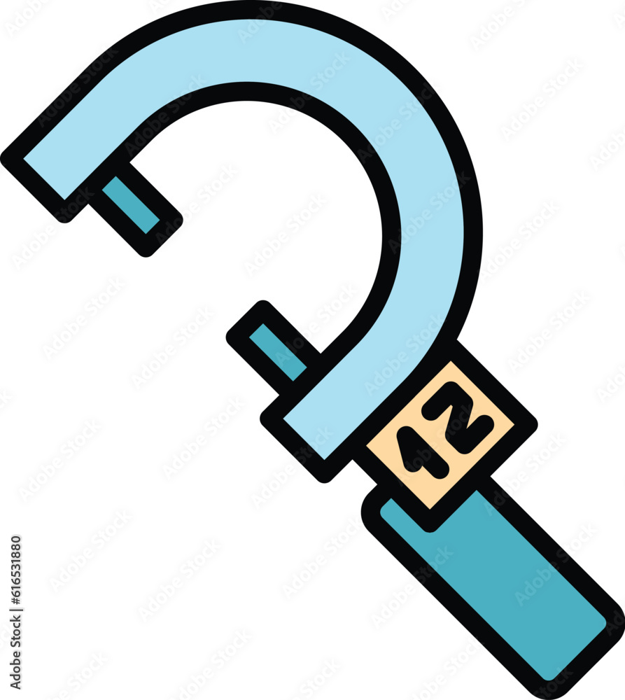 Poster digital micrometer machining icon. outline digital micrometer machining vector icon for web design i