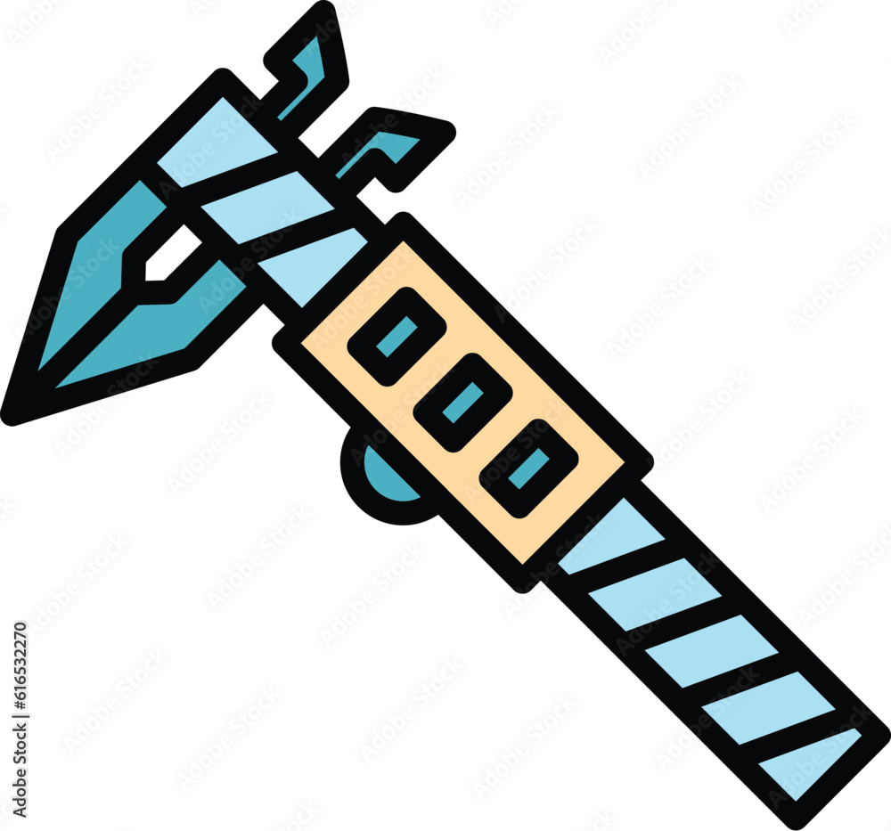 Poster digital micrometer engineer icon. outline digital micrometer engineer vector icon for web design iso