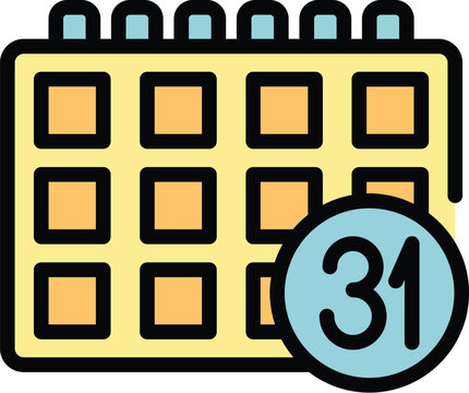 Event planner coordinator icon. Outline Event planner coordinator vector icon for web design isolated on white background color flat