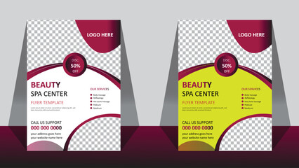 beauty spa center flyer template