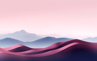 Serene Pink Waves Mountains MacBook Wallpaper - AI-Generated