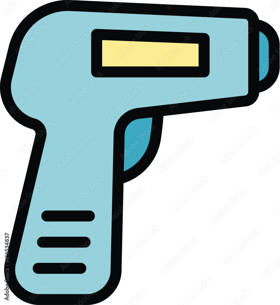 Poster laser thermometer display icon. outline laser thermometer display vector icon for web design isolate