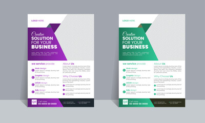 A business flyer layout design - vector illustration
A4 size
2 color options
CMYK; 300 dpi
Add your own text and photos
Photos shown in the preview are for display only and are not 