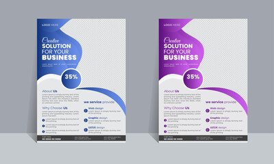 Corporate business flyer for your business, clean illustration 