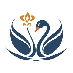 Fototapeta premium Swan Logo Illustration Vector Design