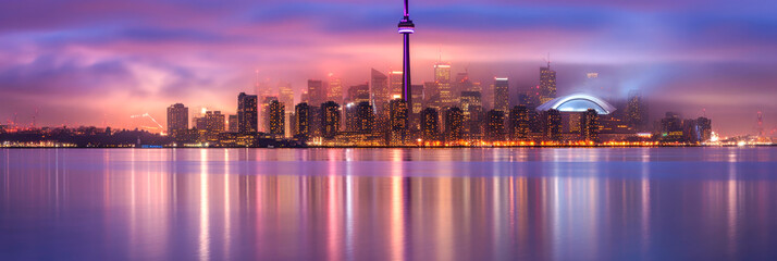 Fototapeta na wymiar Toronto panoramic view Canada - Generative AI