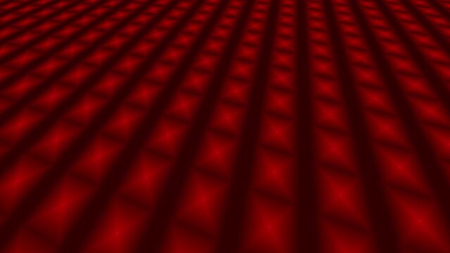 Animated abstract red background 3d illusion with pulsating square shapes glowing blurry in shades of red texture background futuristic digital wallpaper with modern fractal shapes grid perspective
