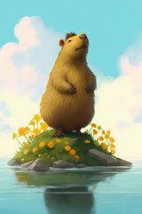 Cute capybara illustration 