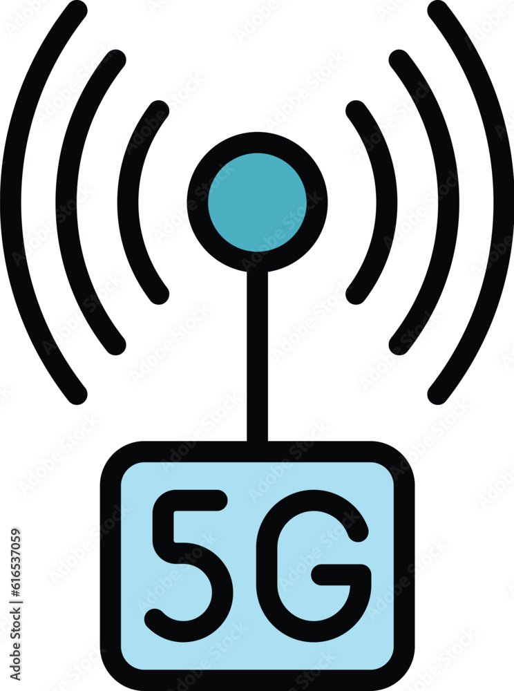Poster 5g network icon. outline 5g network vector icon for web design isolated on white background color fl