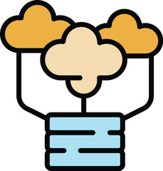 Network data icon. Outline Network data vector icon for web design isolated on white background color flat