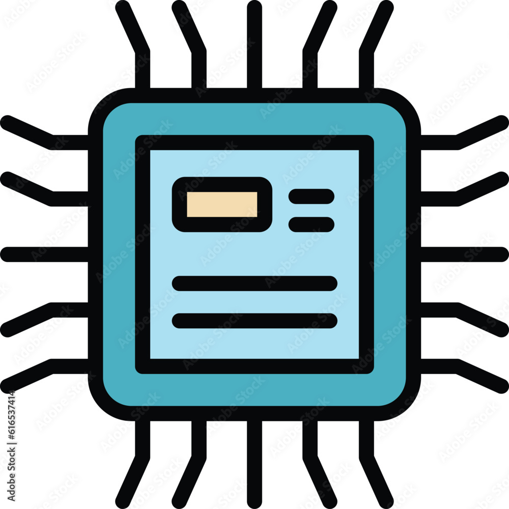 Poster processor internet icon. outline processor internet vector icon for web design isolated on white bac