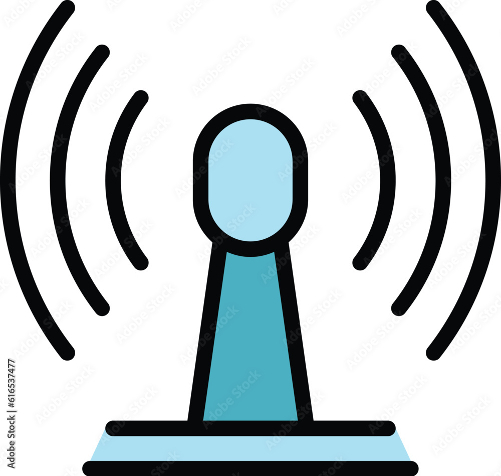 Poster wifi tower icon. outline wifi tower vector icon for web design isolated on white background color fl