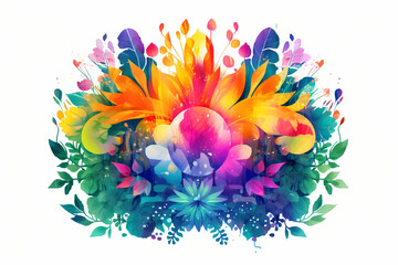 Abstract floral watercolor design 