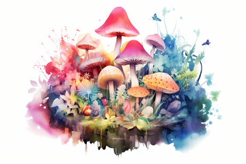 Mushroom watercolor design