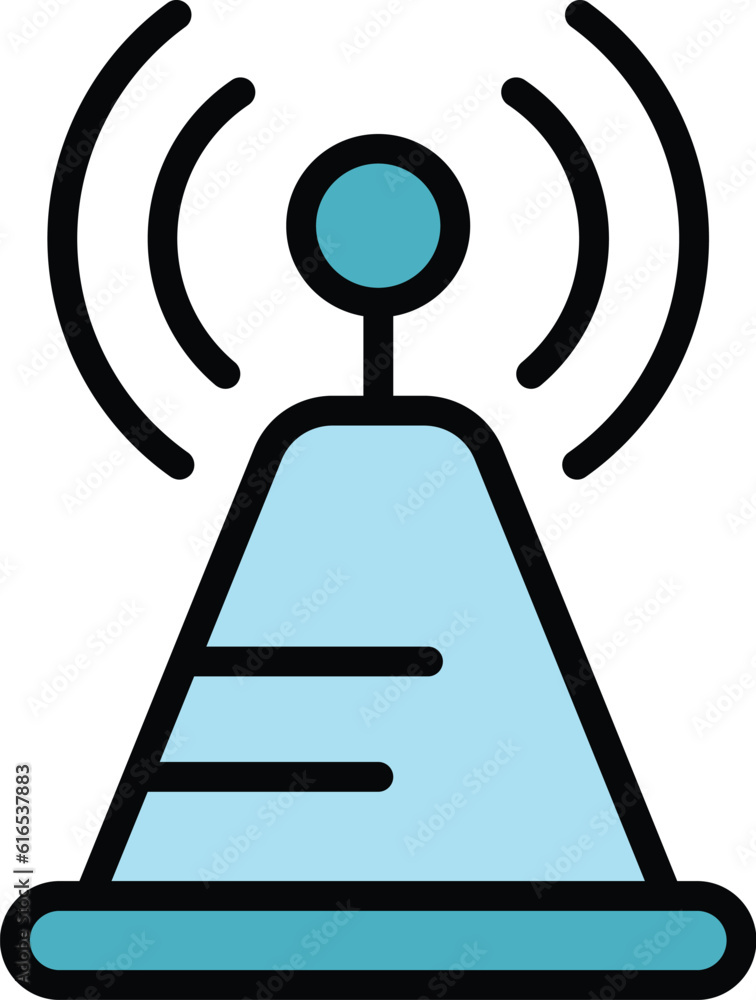 Poster radio tower internet icon. outline radio tower internet vector icon for web design isolated on white