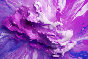 A closeup photograph of acrylic painting violet clair colors motion flowing down, abstract colors, liguid acrylic, AI generative