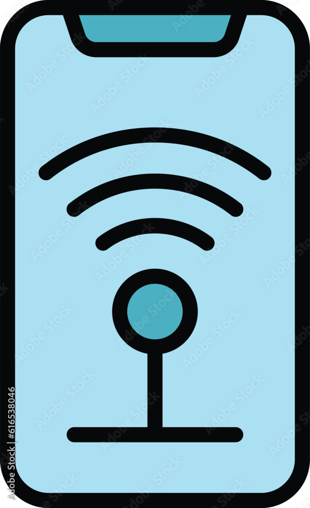Poster wifi phone internet icon. outline wifi phone internet vector icon for web design isolated on white b